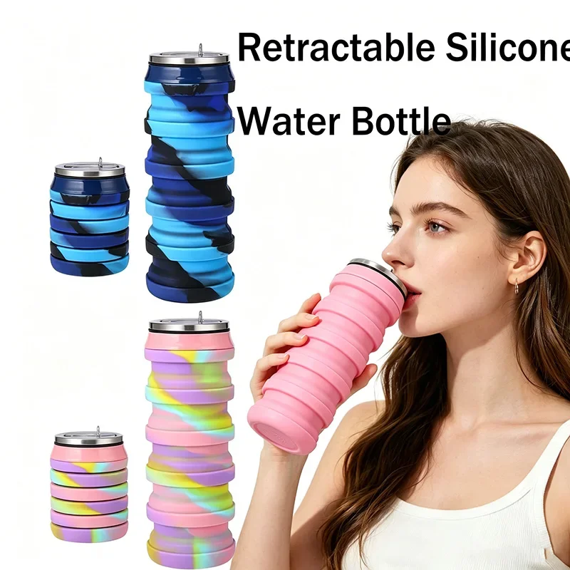 Water Bottle Collapsible - Складная силиконовая бутылка для воды 480