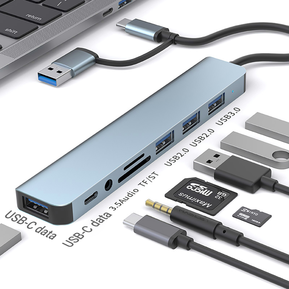 Travel Accessories Officeworks - Многофункциональная док-станция USB 9-в-1 с двумя