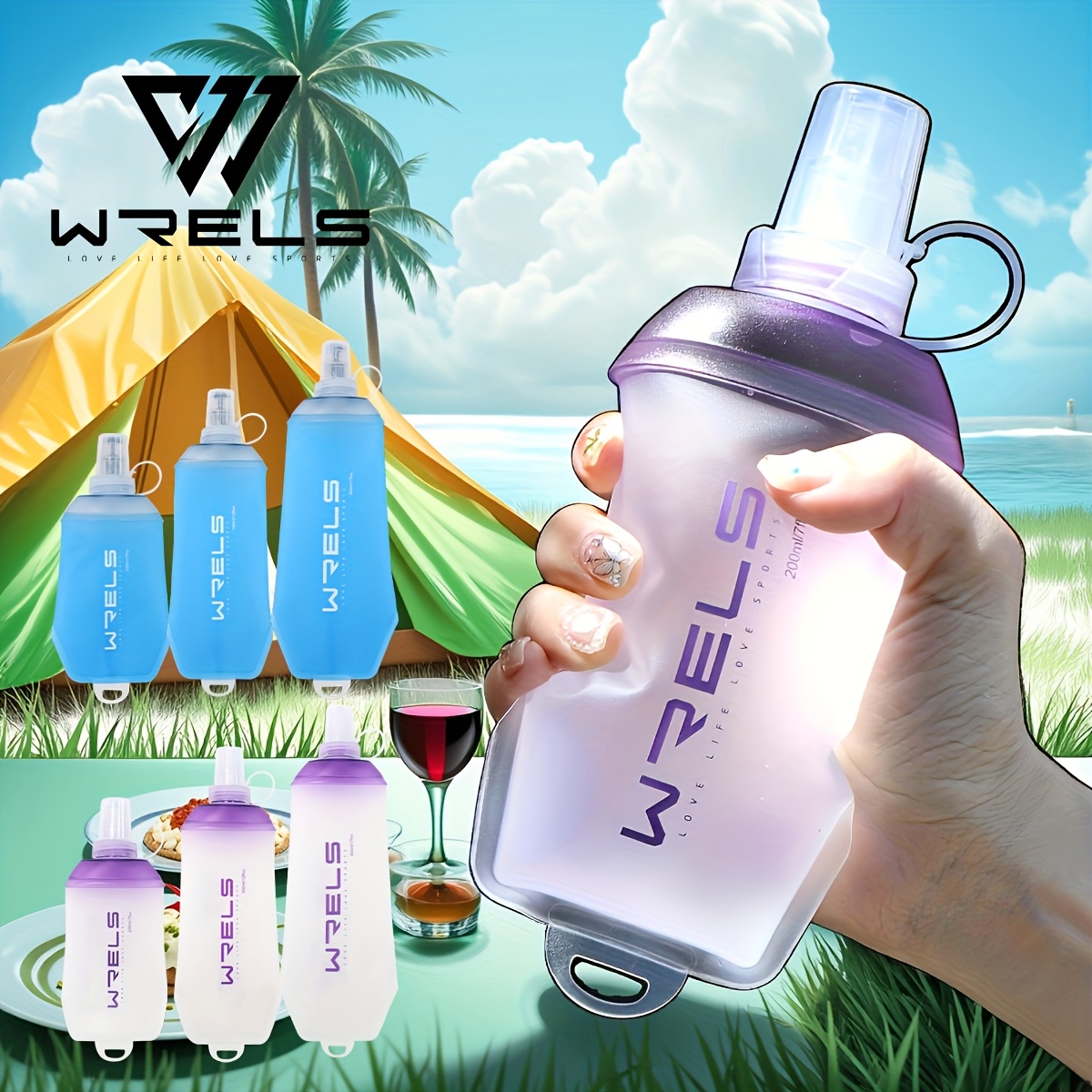 Складная мягкая фляга WRELS из – обзор и цена Water Bottle Collapsible